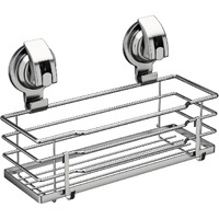 Tesot Suction Cup Shower Caddy, Shower Shelf Soap Dish With Hooks For Razor, Sponge, Rust Proof 304 Stainless Steel, Silver