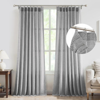 Fmfunctex Linen Pinch Pleated Curtains 96 Inches Long For Living Room, Dove Grey Semi Sheer Pleat Drapes For Bedroom With Hooks, Light Filtering Farmhouse Window Drapes 2 Panels