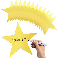 24Pcs Gold Star Cutouts, 11 Inch Large Double Printed Paper Stars Cutouts, Cardboard Star Cutouts, Glitter Stars Decorations For Classroom Wall Movie Night Bulletin Board Party Supply