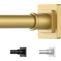 Uiosanrt Gold Shower Curtain Rod 31-68 Inches Non-Slip Shower Rod Tension Mounted No Drill Shower Curtain Rods Spring Tension Rod Adjustable Tension Curtain Rod For Windows Bathroom