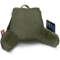 Nestl Reading Pillow For Kids, Small Bed Pillow, Back Pillow For Sitting In Bed, Memory Foam Chair Pillow, Reading & Bed Rest Pillows, Olive Green Back Pillow For Bed, Arm Pillow With Pockets