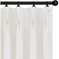 Inovaday Pinch Pleated Curtains Blackout, Linen Pleated Blackout Curtains 96 Inches Long, 100% Blackout Curtains For Bedroom, Thermal Pleated Drapes For Living Room Nursery, W40 X L96, Beige White