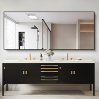 Cofeny 30X72Inch Bathroom Mirror, Black Rectangle Mirror With Thin Frame, Large Rectangular Wall Mirror For Bathroom, Living Roomm, Hair Salon, Big Farmehouse Mirror Hang Horizontal/Vertical