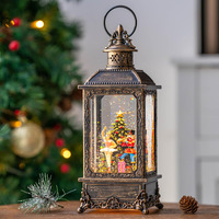 Christmas Snow Globe Lantern Water Glittering Nutcracker Ballerina With Music & Timer, Usb Lined/Battery Operated Lighted Lantern For Christmas Festival Decoration Gifts