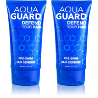 Aquaguard Pre-Swim Hair Defense | Prevents Chlorine Damage + Softens Hair | Made In California | Color Safe, Great Scent | 5.3 Oz (2 Pack)
