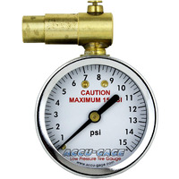Accu-Gage By Milton Presta Valve Bike Tire Pressure Gauge With Bleeder Valve, For 0-15 Psi - Ansi Certified