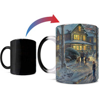 Morphing Mugs A Christmas Story - Hammond, Indiana Neighborhood - Thomas Kinkade - One 11 Oz Color Changing Heat Sensitive Ceramic Mug - Image Revealed When Hot Liquid Is Added!