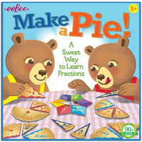 Eeboo: Make A Pie Game, A Sweet Way To Learn Fractions, Develops Math And Quantitative Skills Through Play, Screen-Free Fun, For Ages 5 And Up
