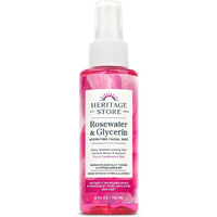 Heritage Store Rosewater & Glycerin Hydrating Facial Mist - Dry Combination Skin Care - Rose Water Spray W/ Vegetable Glycerine, Made Without Dyes Or Alcohol, Hypoallergenic, Vegan, Cruelty Free, 4Oz