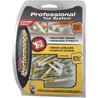 Pride Professional Tee System Plastic Golf Tees (Pack Of 50), 40 Count 2-3/4-Inch + 10 Count 1-1/2-Inch,White