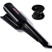 Trademark Beauty Hair Waver - Double Barrel Hair Crimper, Beach Waves Curling Iron, Babe Waves X, Adjustable Temperature Hair Curler, Hair Styling Tools, 1.25" - Black