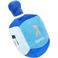 The Dreidel Company Hanukkah Plush Dreidel With Rattle, Classic Hanukkah Plush Children's Blue Rattling Dreidel