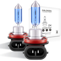 Sinoaprcel H11 Halogen Low Beam Headlight Or Fog Light Bulb,270% Brighter 5000K White Replacement For Standard 55W Bulb,Pack Of 2