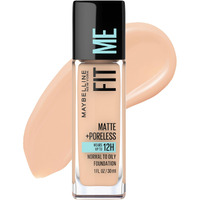 Maybelline Fit Me Matte + Poreless Liquid Oil-Free Foundation Makeup, Creamy Beige, 1 Count (Packaging May Vary)