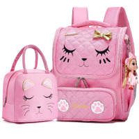 Ao Ali Victory Girls Backpacks, Waterproof Cute Backpack For Kids Toddler Girl Preschool Bookbags Elementary School Bags (Large, Pink Set)