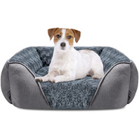 Invenho Medium Dog Bed For Large Medium Small Dogs, Rectangle Washable Dog Bed, Orthopedic Dog Bed, Soft Calming Sleeping Puppy Bed Durable Pet Cuddler With Anti-Slip Bottom M(25\"X21\"X8\")