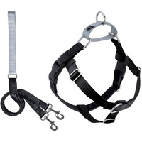 2 Hounds Design Freedom No Pull Dog Harness | Adjustable Gentle Comfortable Control For Easy Dog Walking |For Small Medium And Large Dogs | Made In Usa | Leash Included | 1" Lg Black