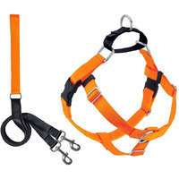 2 Hounds Design Freedom No Pull Dog Harness | Adjustable Gentle Comfortable Control For Easy Dog Walking |For Small Medium And Large Dogs | Made In Usa | Leash Included | 1" Md Neon Orange