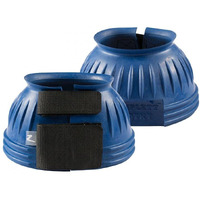Horze Double Closure No Turn Rubber Bell Boots - Blue - Large