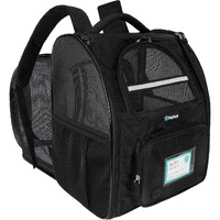 Petami Dog Cat Backpack Carrier, Expandable Pet Carrier Backpack For Travel Hiking, Small Medium Dog Puppy Large Cat Carrying Backpack, Airline Approved Ventilated Soft Back Support, 18 Lbs, Black