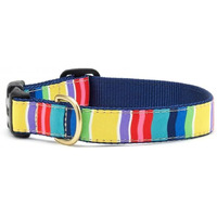 Up Country Dog Collar - Colorful Stripe/Medium Wide