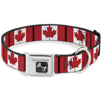 Buckle-Down Seatbelt Buckle Dog Collar - Canada Flags - 1.5" Wide - Fits 18-32" Neck - Large