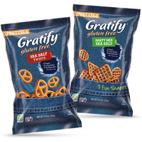 Gratify Pretzel Party Mix Sea Salt & Sea Salt Twists Bundle (2 Pack) Vegan Gluten Free Oven Baked