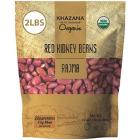 Khazana Organic Red Kidney Beans 2Lb - Rajma  Non-Gmo Gluten Free & Kosher  Authentic Lentils From India