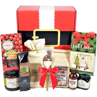 Gift Basket Village North Pole Nibbles Breakfast Gift Box With Buttermilk Pancakes Muffins Gourmet Jam Maple Syrup & More 9 Piece Set