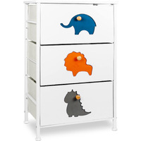 Frapow Boys Dresser With 3 Drawers, Baby Child Kids Storage Organizer Dresser With Wood Top Metal Frame For Living Room Bedroom Hallway