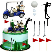 Golf Cake Decorations Heading For The Green Cake Topper Birthday Decorations For Golfers With Cart Flag Golf Ball For Men Sport Golf Theme Party Supply (B)