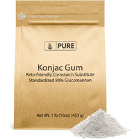 Konjac Gum (1 Lb) Glucomannan Konjac Powder Cornstarch Substitute Thickener