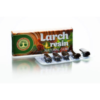 Siberian Larch Resin, Natural Gum, No Sugar, Non-Gmo, 5 Packs (25 Pieces)