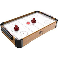Mini Arcade Air Hockey Table- A Toy For Girls And Boys By Hey Play Fun Table- Top Game For Kids Teens And Adults- Battery-Operated (22 Inches) Brown