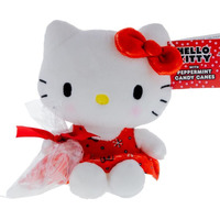 Galerie Christmas Hello Kitty Plush Doll With Mini Edible Peppermint Candy Canes Great Stocking Stuffer Gift For Girls Cute And Soft Stuffed Animal 6.5 Inches