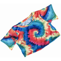 Teddy Mountain Tie Dye T-Shirt Multi-Colors Of Yellow Red Green Blue To Fit Bears 14-16 Inches (40Cm)