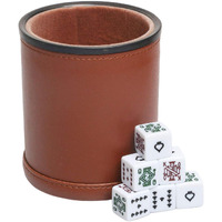 Leatherette Dice Cup With Poker Dice Felt Lining Quiet Shaker For Playing Yahtzee Farkle Liars Dice