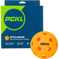 Pckl Optic Speed Pickleballs  Indoor & Outdoor  4 Pack  Built To Usapa Specifications (Indoor Orange)