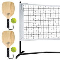 Franklin Sports Pickleball Net Set With Paddles + Balls - Outdoor Portable Pickleball Court Net - (2) Pickleball Paddles + (2) Pickleballs - Half Court Set