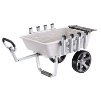 Gorilla Carts 200 Pound Capacity Foldable Heavy Duty Poly Fishing And Marine Outdoor Sporting Goods Utility Cart With Rod Holders And Bait Tray Gray