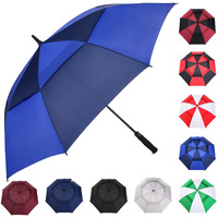 Mrtlloa Automatic Open Golf Umbrella Extra-Large Oversized Double Canopy Vented Windproof Waterproof Stick Rain Golf Umbrellas For Men And Women (Royalnavy Blue 62 Inch)