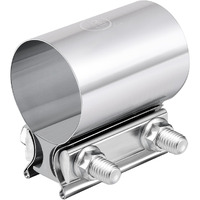 Evil Energy 2.25 Inch Exhaust Clamp,2 1/4\" Butt Joint Band Clamp Sleeve Coupler Stainless Steel For Pipes,Mufflers,Catalytic Converters 4Pcs