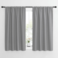 Nicetown Short Curtains For Small Window - Home Decoration Thermal Insulated Rod Pocket Blackout Blinds & Drapes For Small Windows (Silver Grey, 2 Panels, W42 X L54 -Inch)
