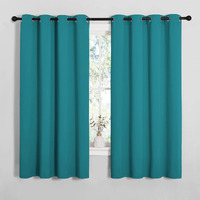 Nicetown Room Darkening Curtains 68 Inch Length 2 Panels, Thermal Insulated Grommet Blackout Curtains For Modern Casual Elegant Bedroom Kids Room Theme Decoration (Peacock Teal, 2 Pieces, W55)