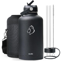 Buzio 64Oz Water Bottle Insulated Stainless Steel (Cold For 48 Hrs/Hot For 24 Hrs) Bpa Free Double Wall Travel Mug/Flask For Outdoor Sports Hiking, Cycling, Cam,Camping, Running- Graphite