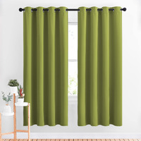 Nicetown Green Blackout Draperies Curtains - Window Treatment Thermal Insulated Solid Grommet Blackout Curtainsdrapes For Bedroom (Set Of 2 Panels, 52 By 72 Inch, Fresh Green)