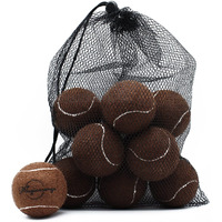 Magicorange Tennis Balls, 12 Pack Advanced Training Tennis Balls Practice Balls, Pet Dog Playing Balls, Come With Mesh Bag For Easy Transport, Good For Beginner Training Ball (Brown)
