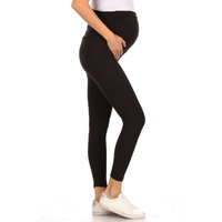 Leggings Depot Women\'s Maternity Leggings Over The Belly Pregnancy Casual Yoga Tights (Black, 3X)