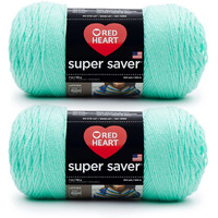 Bulk Buy: Red Heart Super Saver (2-Pack) (Minty, 7 Oz Each Skein)