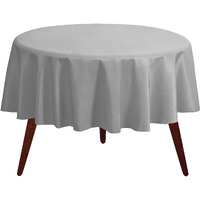 Gee Di Moda Round Tablecloth - 70 Inch Silver Round Table Cloth For 24 To 48 Inch Round Tables - Heavy Duty Washable Fabric - For Buffet Table, Holiday Party, Dinner, Wedding & Baby Shower